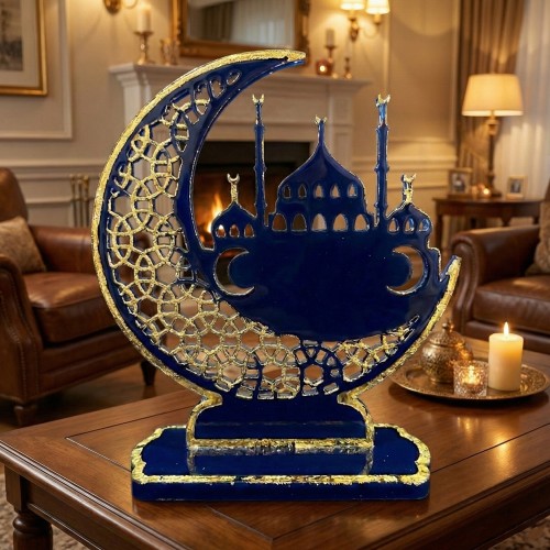 Epoksi Ramazan Temalı Ayaklı Ay Hilal ve Cami Figürlü Dekor Kalıbı