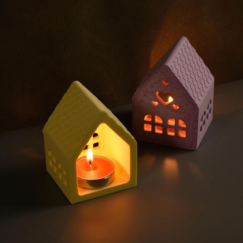 Epoksi Tealight Mumluk Ev Dekorasyonu Beton Silikon Ve Taş Tozu Kalıbı 8x10 CM