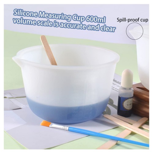Epoksi Reçine Silikon Beaker Döküm Karıştırma Kabı Uçlu 600 ML