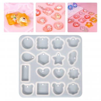 Epoksi Reçine Silikon Kalıp Bombeli Çoklu Figürler Anahtarlık Kolye Kalıbı