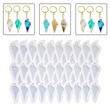 Epoksi Reçine Silikon Kalıp Çoklu Deniz Kabuğu Delikli Anahtarlık Kalıbı 30 Lu