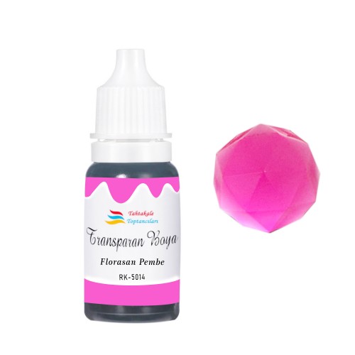Epoksi Reçine Transparan Boya Pigment Şeffaf Epoksi Boyası 20 ML  Floresan Pembe - 5014
