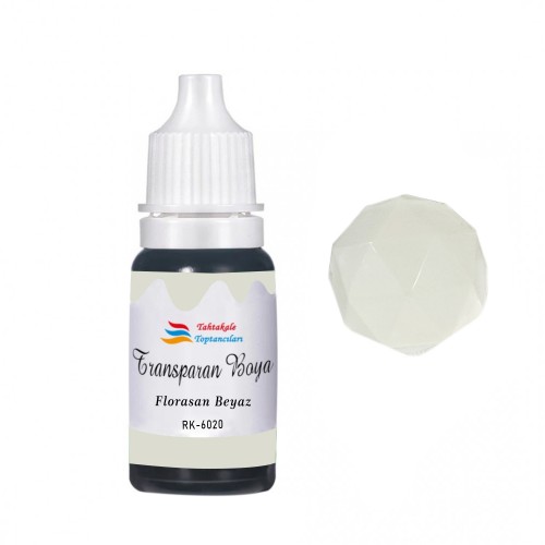Epoksi Reçine Transparan Boya Pigment Şeffaf Epoksi Boyası 20 ML Floresan Beyaz - 6020 Epoksi Reçine Transparan Boya Pigment Şeffaf Epoksi Boyası 20 ML Floresan Beyaz - 6020
