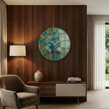 Epoksi Kelebek ve Kuş Desenli Roma Rakamlı Saat Kalıbı 30 CM Epoksi Kelebek ve Kuş Desenli Roma Rakamlı Saat Kalıbı 30 CM