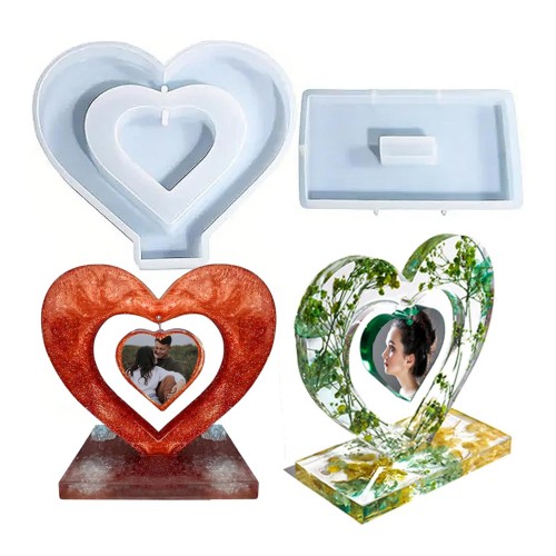 Epoksi Sevgililer Günü Fotoğraf Çerçevesi Kalp Dekoratif Resimlik Kalıbı Epoksi Sevgililer Günü Fotoğraf Çerçevesi Kalp Dekoratif Resimlik Kalıbı