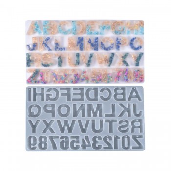 Epoksi Silikon  Büyük Harfler Ve Rakamlar Kalıbı Delikli  36 lı