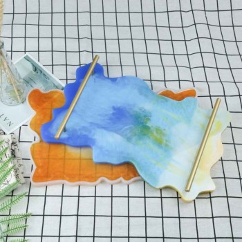 Epoksi Silikon Dalgalı Tepsi Kalıbı Dikdörtgen 40X24.2 CM