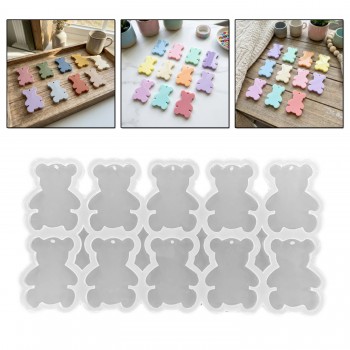 Epoksi Silikon Kalıp Ayıcık Şekilli Anahtarlık Kalıbı 10 Lu