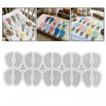Epoksi Silikon Kalıp Bebek Ayağı Anahtarlık Kalıbı 10 Lu