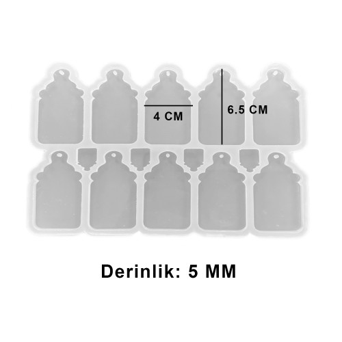 Epoksi Silikon Kalıp Bebek Biberonu Anahtarlık Kalıbı 10 Lu