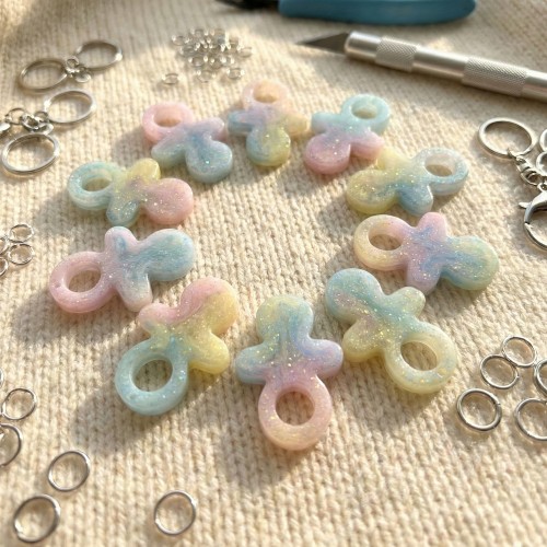 Epoksi Silikon Kalıp Bebek Emziği Anahtarlık Kalıbı 10 Lu