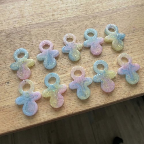 Epoksi Silikon Kalıp Bebek Emziği Anahtarlık Kalıbı 10 Lu