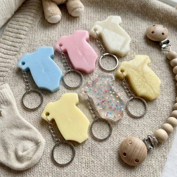 Epoksi Silikon Kalıp Bebek Kıyafeti Şekilli Anahtarlık Kalıbı 10 Lu