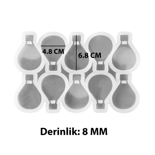 Epoksi Silikon Kalıp Çoklu Kapadokya Balonu Magnet Dolap Süsü Kalıbı 10 Lu 6.8 CM