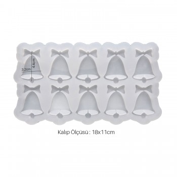 Epoksi Silikon Kalıp Çoklu Yılbaşı Zili Kalıbı 10 Lu Epoksi Silikon Kalıp Çoklu Yılbaşı Zili Kalıbı 10 Lu