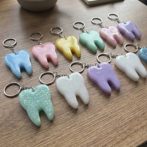 Epoksi Silikon Kalıp Diş Model Anahtarlık Kalıbı 10 Lu