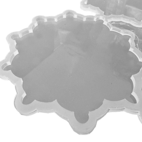 Epoksi Silikon Kalıp Dişli Motifli Bardak Altlığı Kalıbı 14.5 CM 4 Lü