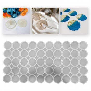 Epoksi Silikon Kalıp Geode Tırtıklı Kenar Magnet Kalıbı 7 CM 50 Li