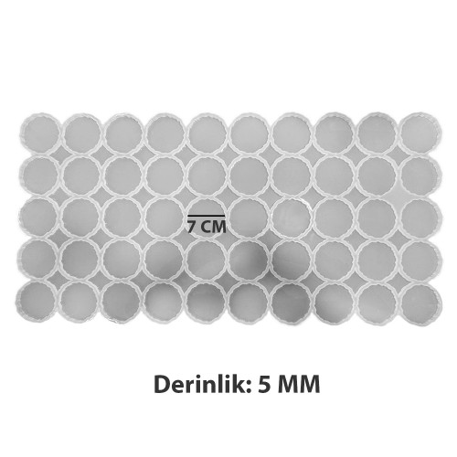 Epoksi Silikon Kalıp Geode Tırtıklı Kenar Magnet Kalıbı 7 CM 50 Li