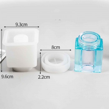 Epoksi Silikon Kalıp Kavanoz Köşeli Kare 9.6 X 9.3 CM Epoksi Silikon Kalıp Kavanoz Köşeli Kare 9.6 X 9.3 CM