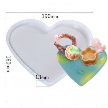 Epoksi Silikon Kalıp Küçük Kalp Tepsi Kalıbı 16X19 CM Epoksi Silikon Kalıp Küçük Kalp Tepsi Kalıbı 16X19 CM