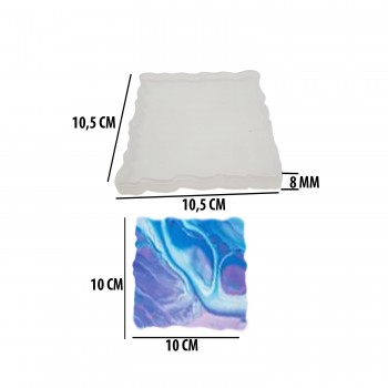 Epoksi Silikon Kalıp Magnet Geode Kare 10 CM Epoksi Silikon Kalıp Magnet Geode Kare 10 CM