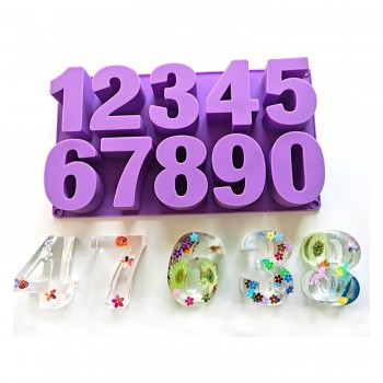 Epoksi Silikon Kalıp Masa Süsü Rakam Kalıbı Kek Silikon Çikolata Pasta Rakam Kalıbı