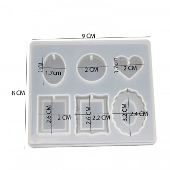 Epoksi Silikon Kalıp Minik  Çerçeve Ve Kalpli Model 6 Lı