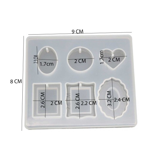 Epoksi Silikon Kalıp Minik  Çerçeve Ve Kalpli Model 6 Lı
