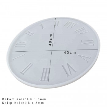 Epoksi Silikon Kalıp Roma Rakamlı Saat Kalıbı Battal Boy 40 CM Epoksi Silikon Kalıp Roma Rakamlı Saat Kalıbı Battal Boy 40 CM
