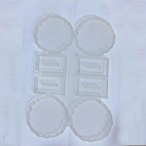 Epoksi  Silikon Kalıp Tırtıklı Kenar Ayaklı Magnet Kalıbı 7 CM  4 Lü