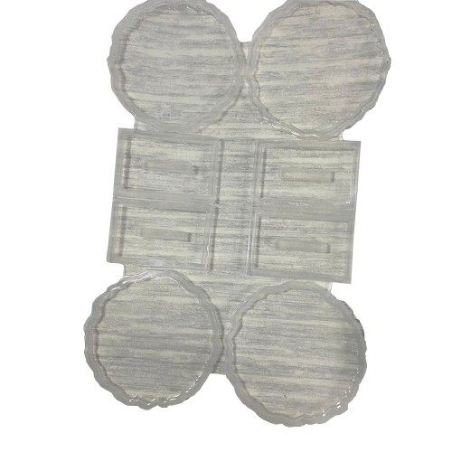 Epoksi  Silikon Kalıp Tırtıklı Kenar Ayaklı Magnet Kalıbı 7 CM  4 Lü