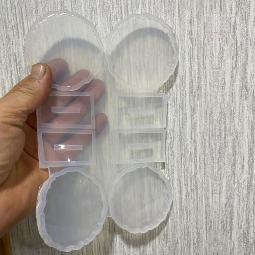 Epoksi  Silikon Kalıp Tırtıklı Kenar Ayaklı Magnet Kalıbı 7 CM  4 Lü