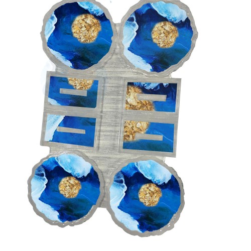 Epoksi  Silikon Kalıp Tırtıklı Kenar Ayaklı Magnet Kalıbı 7 CM  4 Lü