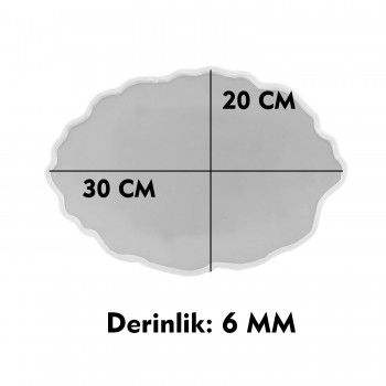 Epoksi Silikon Kalıp YERLİ Nişan ve Söz Tepsi Kalıbı Oval Düzensiz Dalgalı 20X30 CM Epoksi Silikon Kalıp YERLİ Nişan ve Söz Tepsi Kalıbı Oval Düzensiz Dalgalı 20X30 CM