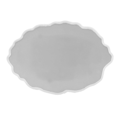 Epoksi Silikon Kalıp YERLİ Nişan ve Söz Tepsi Kalıbı Oval Düzensiz Dalgalı 23X36 CM