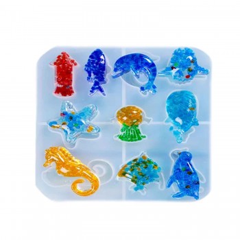 Epoksi Silikon Takı  Kalıbı Sevimli Deniz Canlıları Modeli 10 lu