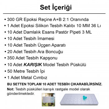 Epoksi Tesbih Kalıbı Yapım Seti 10 MM Epoksi Tesbih Kalıbı Yapım Seti 10 MM