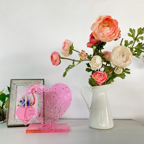 Epoksi YERLİ Sevgililer Günü Fotoğraf Çerçevesi Kalp Masaüstü Resimlik Kalıbı