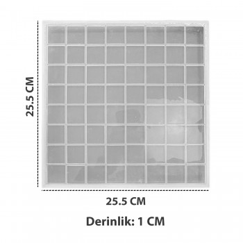 Epoksi YERLİ Silikon Kalıp Satranç ve Dama Tahtası Kalıbı 25.5x25.5 CM Epoksi YERLİ Silikon Kalıp Satranç ve Dama Tahtası Kalıbı 25.5x25.5 CM