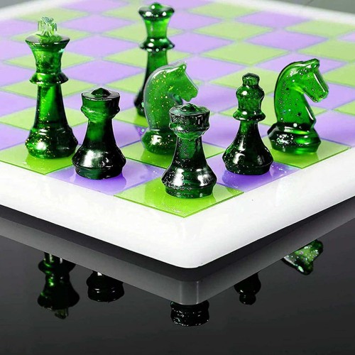 Epoksi YERLİ Silikon Kalıp Satranç ve Dama Tahtası Kalıbı 25.5x25.5 CM