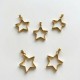 Epoksi Yıldız Model Metal Kolye Takı Ucu - 5 Adet  Gold