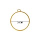 Epoksi Yuvarlak Daire Model Metal Kolye Takı Ucu - 5 Adet  Gold