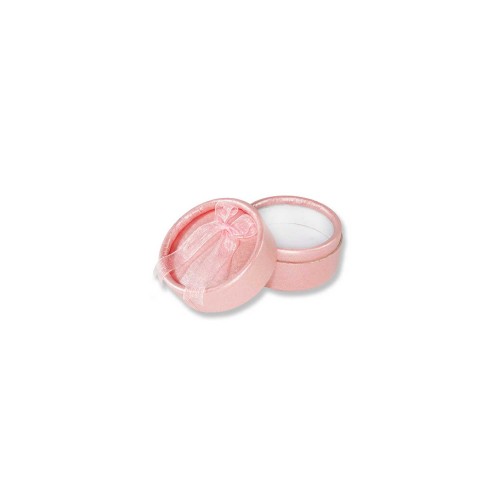 Fiyonklu Karton Kutu Yuvarlak Model - 10 Adet  Pembe