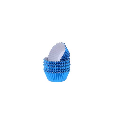 Metalik Folyo Cupcake Kalıbı Muffin Pet Kapsül No:3 - 150 Adet  Saks Mavi