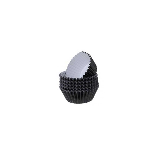 Metalik Folyo Cupcake Kalıbı Muffin Pet Kapsül No:3 - 150 Adet  Siyah