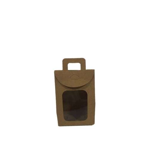 Kına Ve Çerez Çantası Pencereli Karton 7.5X11X4 - 20 Adet  Pencereli Kraft