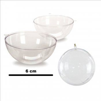 Şeffaf Mika Küre Top 6 CM - 24  Adet