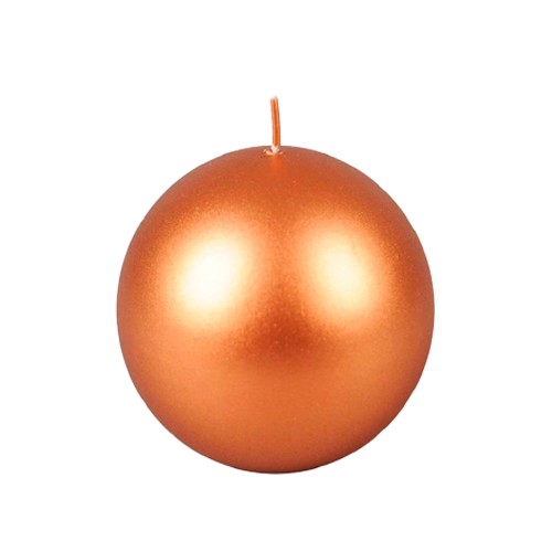 Dekoratif Top Mum  Küre Yuvarlak Mum PARLAK Renk 8 CM  Bakır