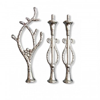 Epoksi 3 Katlı Meyve Ve Cupcake VE Sunumluk  Stant Bağlantı Aparatı Stant Tutucu   Gümüş